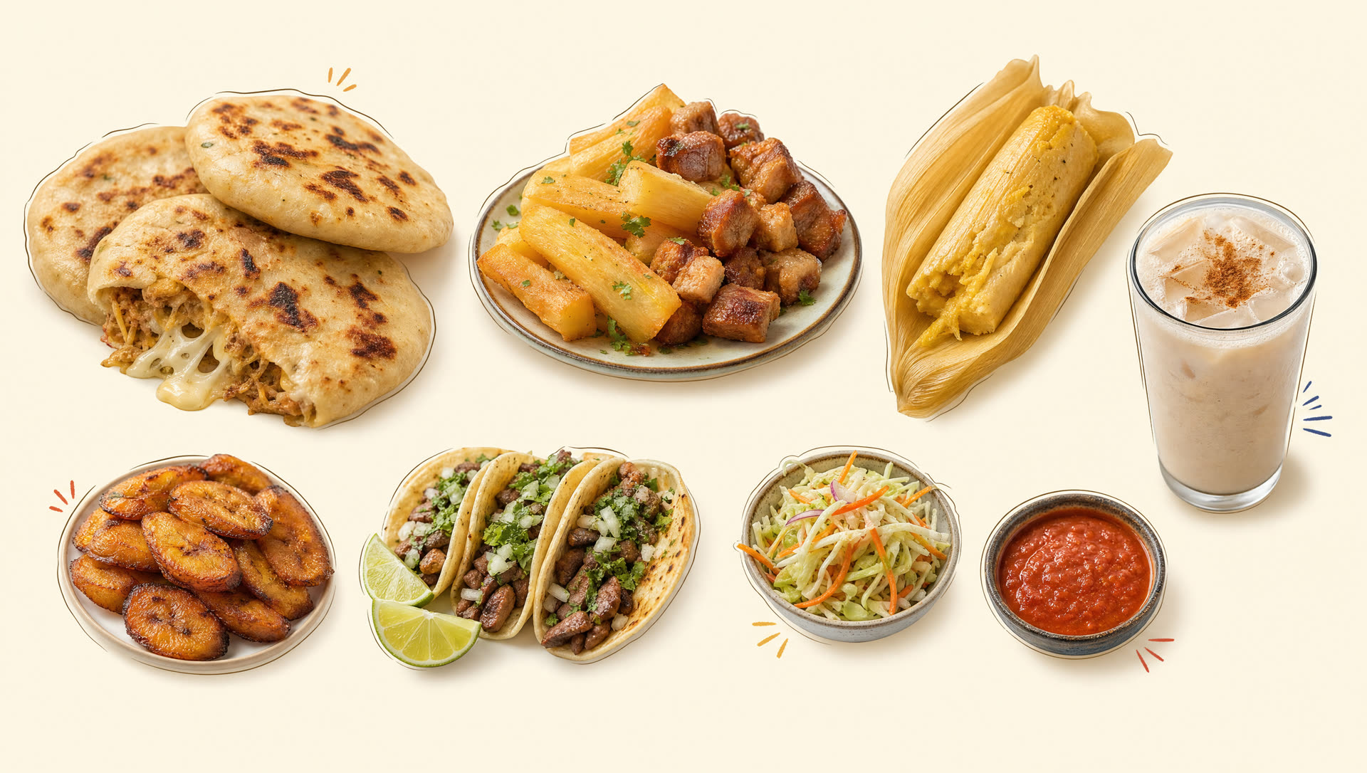 Menu visuel de plats salvadoriens